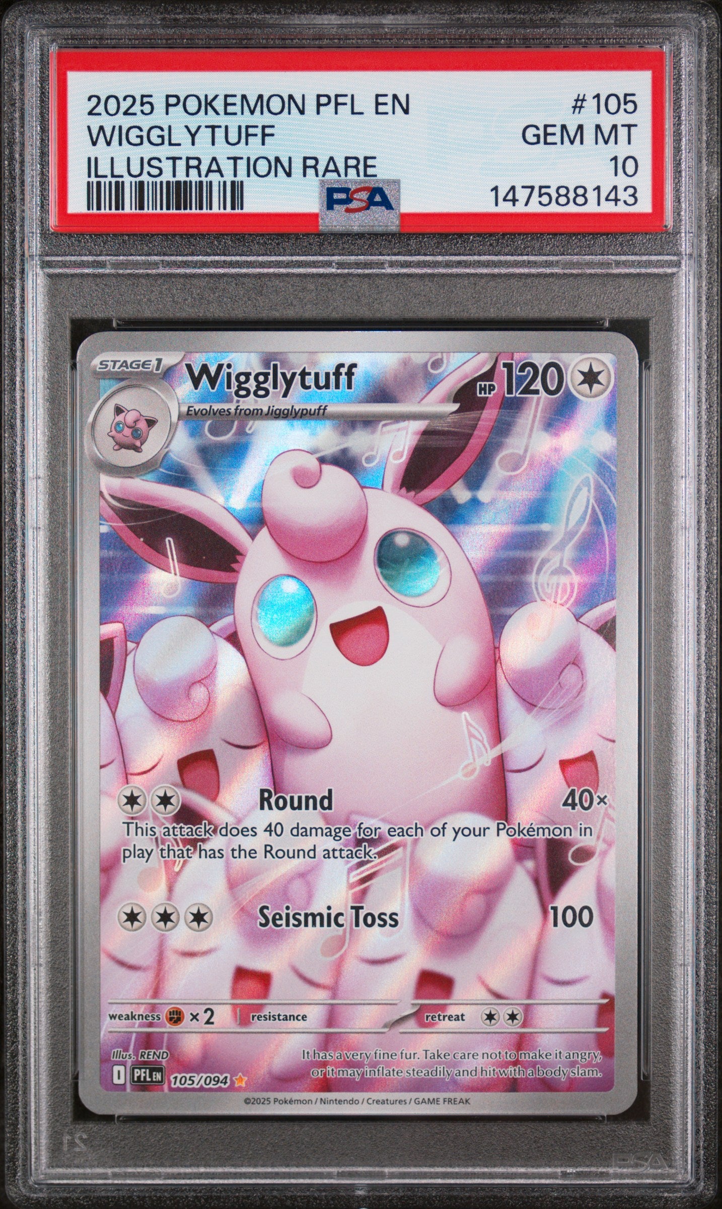 Wigglytuff PSA 10 2025 En Phantasmal Flames #105