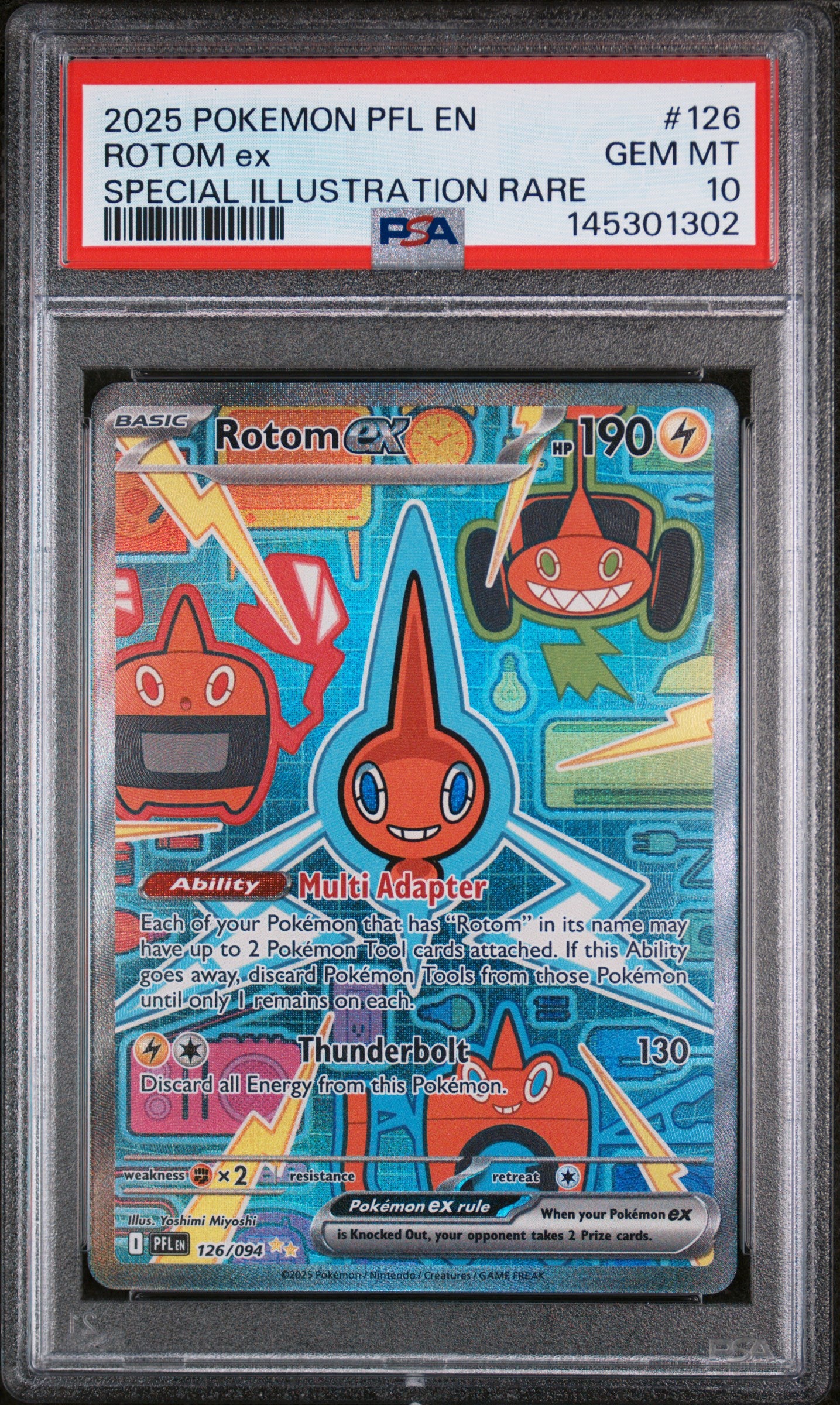 Rotom ex PSA 10 2025 Pokemon En Phantasmal Flames #126