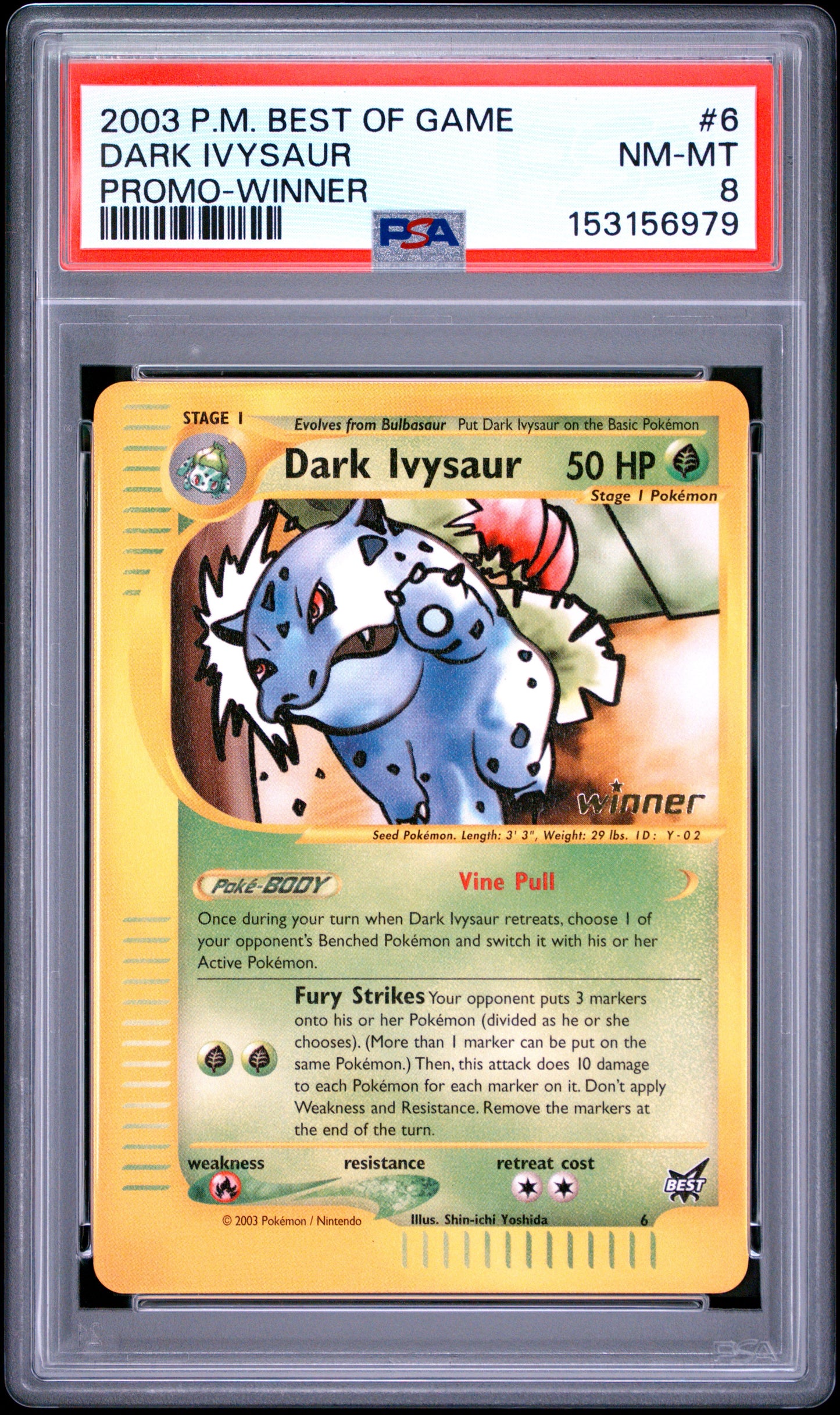 Dark Ivysaur WINNER Promo PSA 8 2003 Pokemon Best Of Game Promo #6