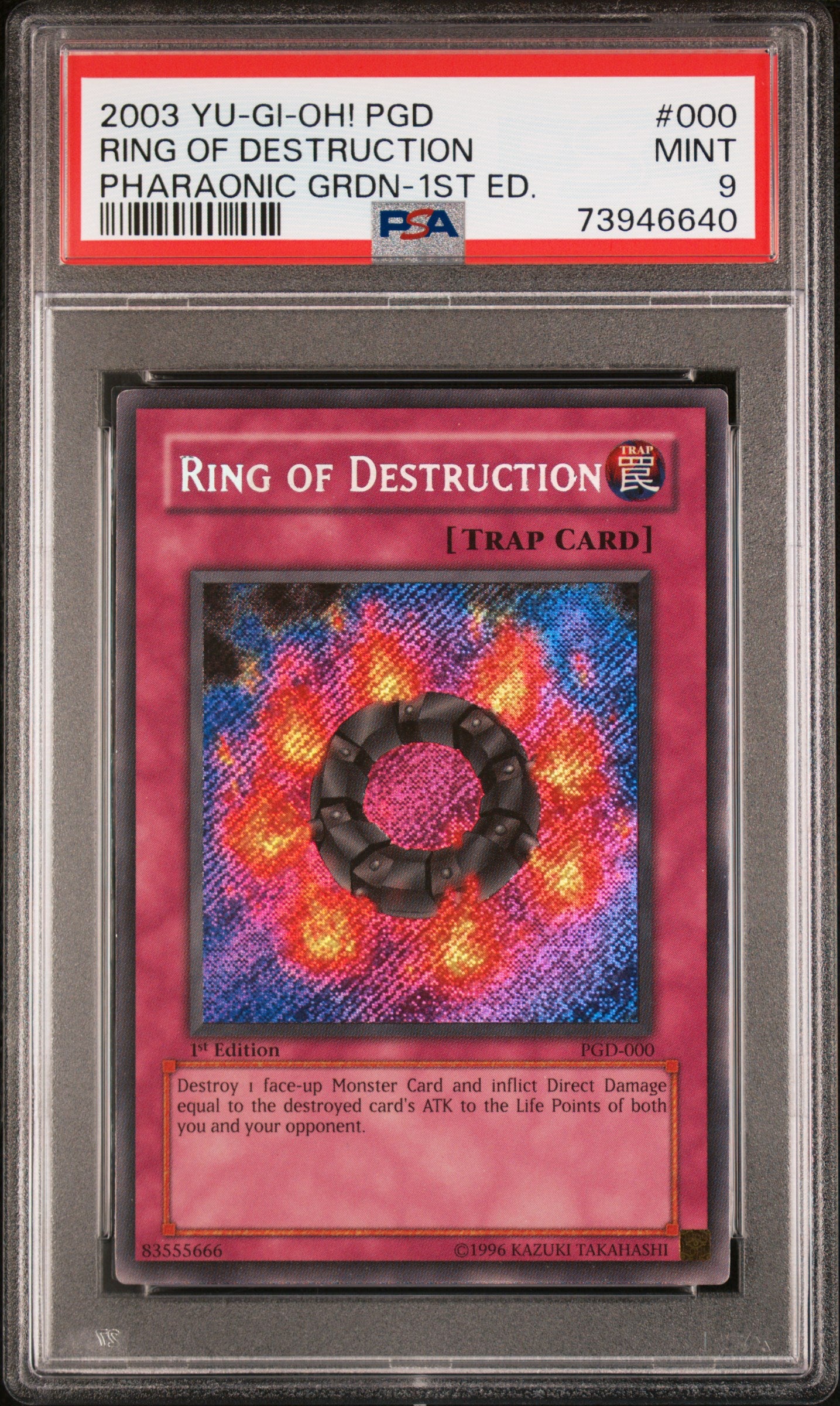 Ring Of Destruction 1st Ed PSA 9 2003 Yu Gi Oh! Pharaonic Guardian #000