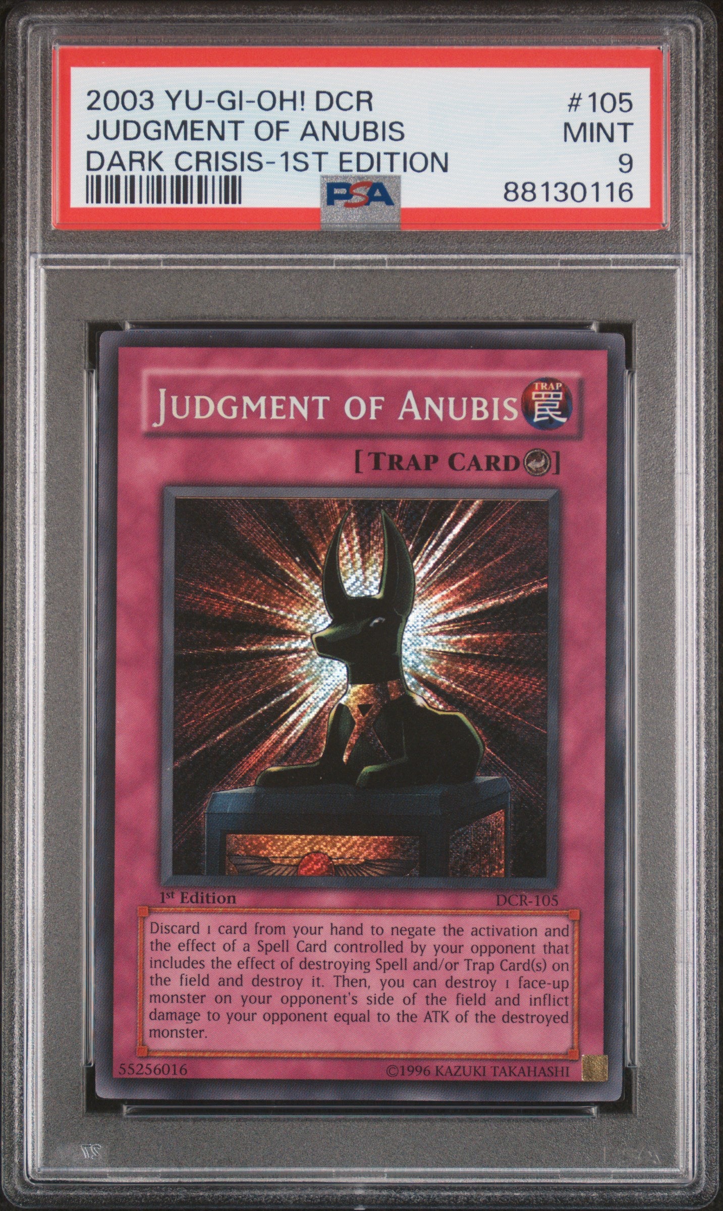 Judgment Of Anubis 1st Ed PSA 9 2003 Yu Gi Oh! Dcr Dark Crisis #105