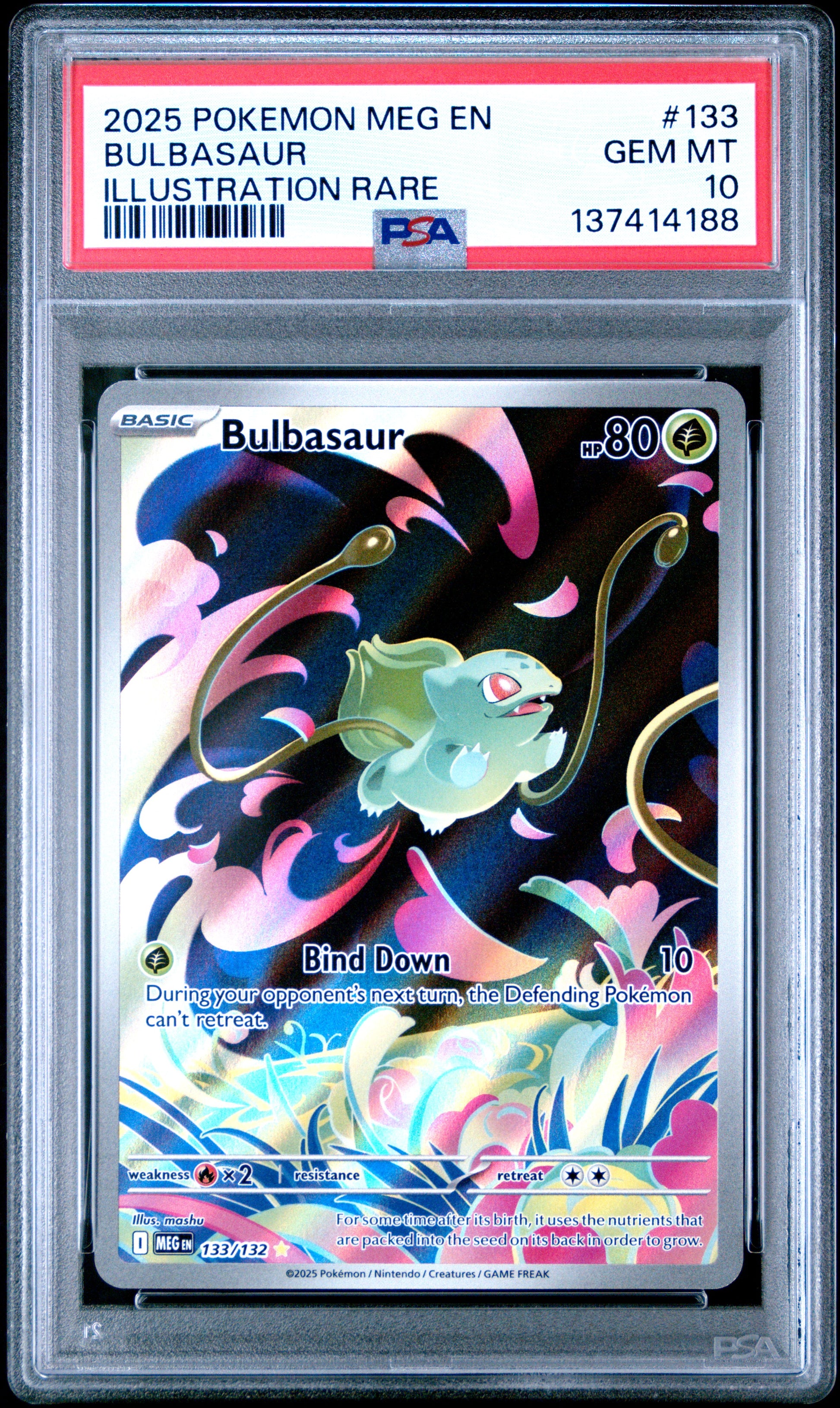 Bulbasaur Illustration Rare PSA 10 2025 Pokemon En Mega Evolution #133