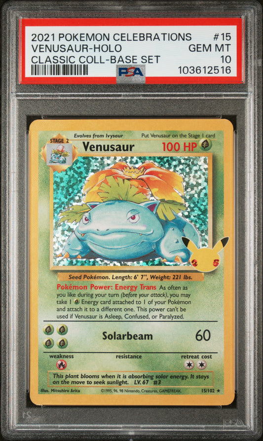 Venusaur Holo PSA 10 Celebrations Classic Collection  2021 #15