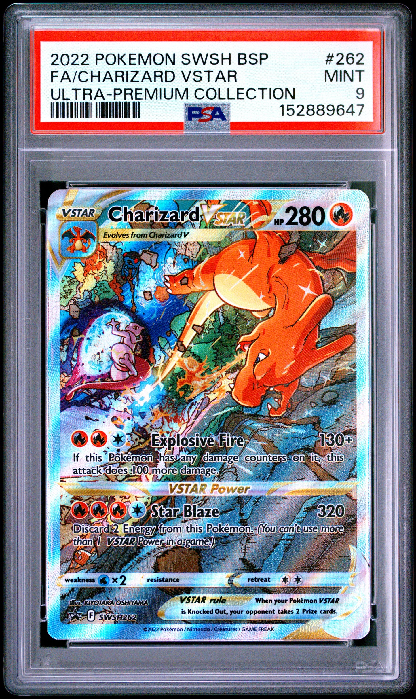 Charizard VSTAR PSA 9 2022 SWSH UPC Black Star Promo #262