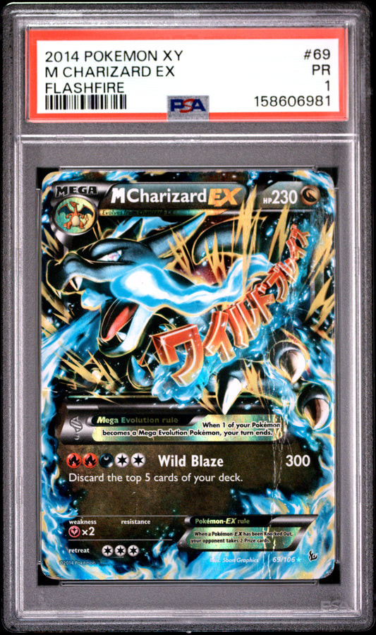 M Charizard EX PSA 1 2014 Pokemon Xy Flashfire #69