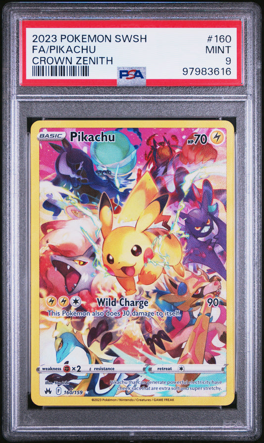 Pikachu Secret PSA 9 2023 Pokemon Sword And Shield Crown Zenith #160
