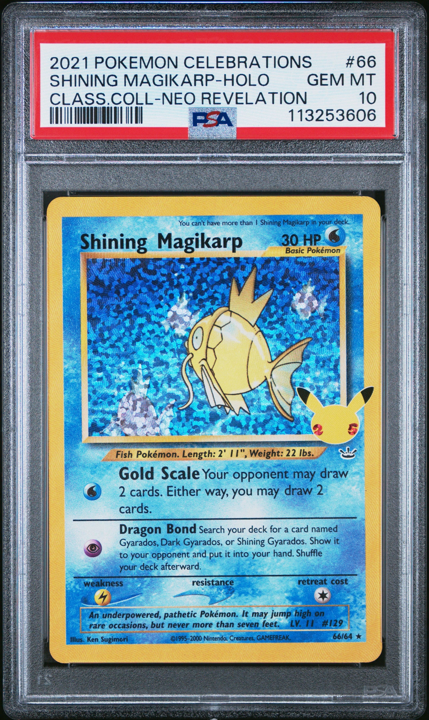 Shining Magikarp Holo PSA 10 2021 Celebrations Classic Collection #66