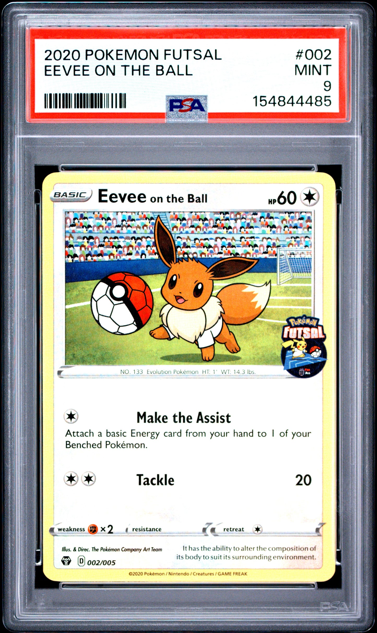 Eevee On The Ball PSA 9 2020 Pokemon Futsal #002