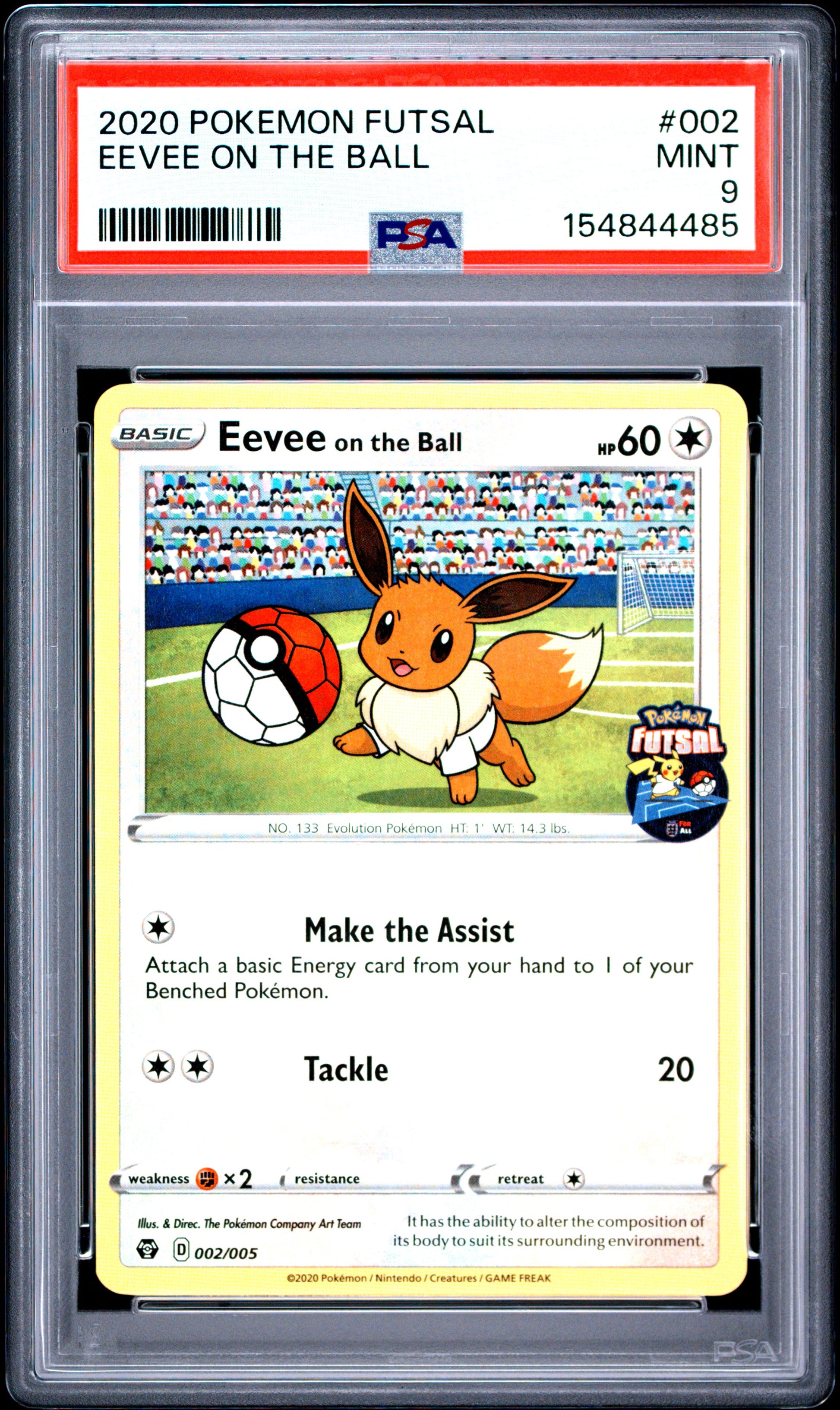 Eevee On The Ball PSA 9 2020 Pokemon Futsal #002
