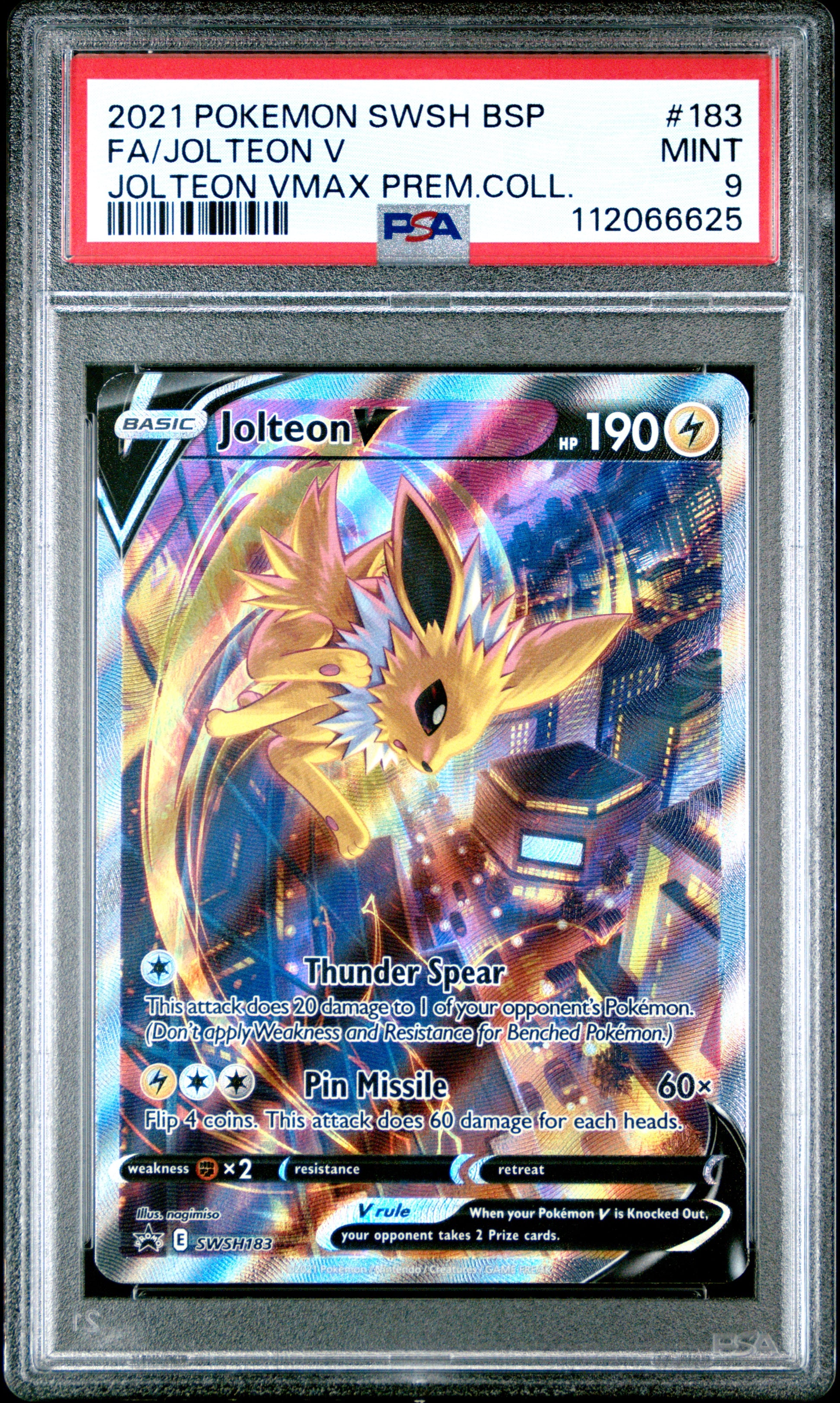 Jolteon V PSA 9 2021 Pokemon Swsh Black Star Promo #183