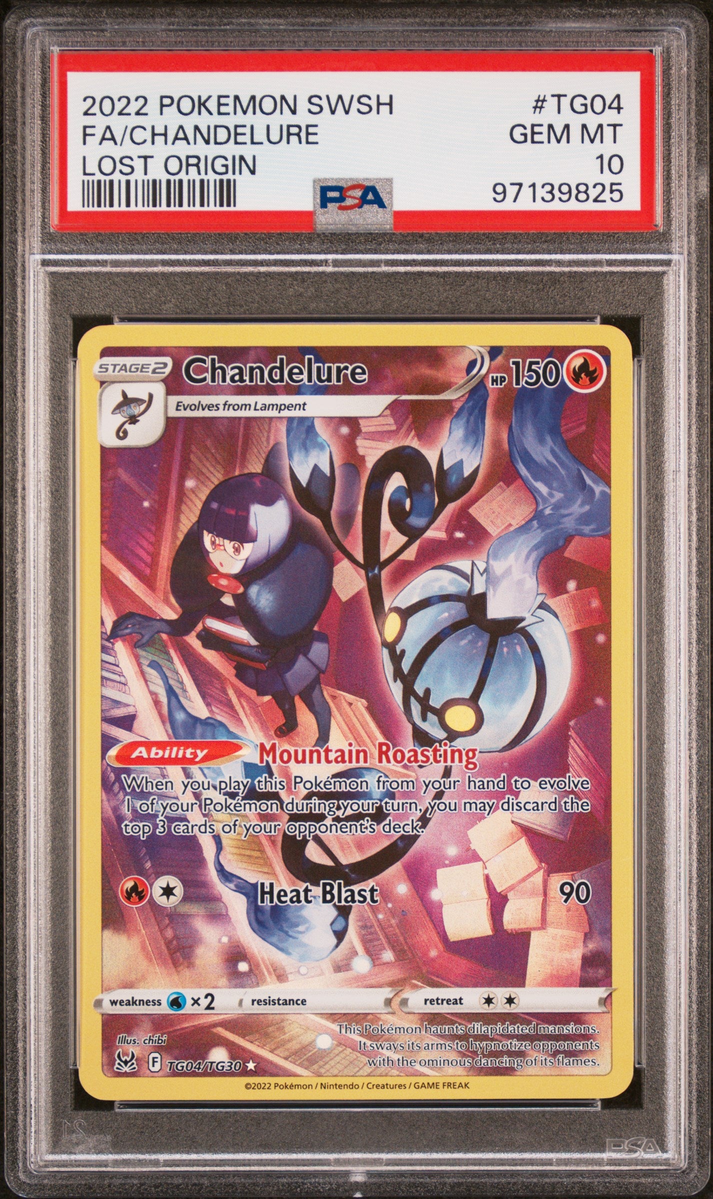 Chandelure PSA 10 2022 Pokemon Swsh Lost Origin #TG04
