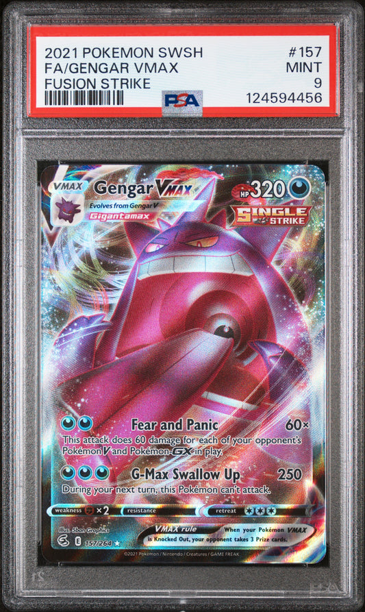 Gengar VMAX PSA 9 2021 Sword & Shield Fusion Strike #157