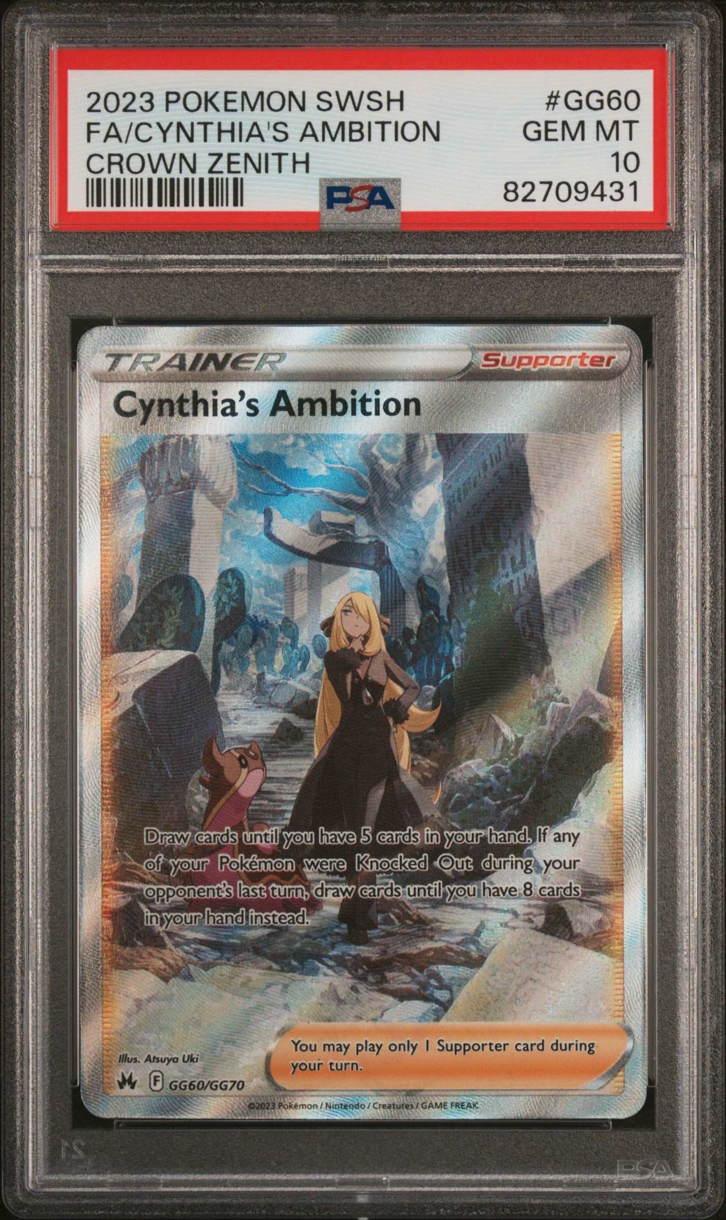 Cynthia's Ambition PSA 10 2023 Sword And Shield Crown Zenith #GG60