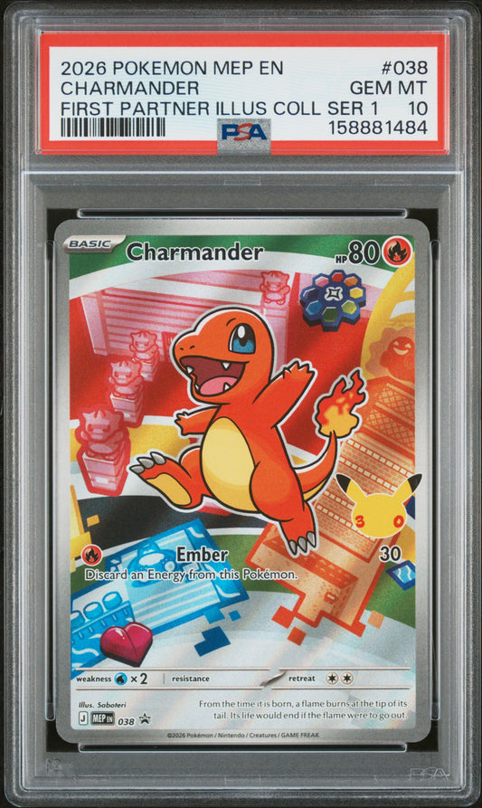 Charmander PSA 10 2026 Mep En First Partner Illus Series 1 Promo #038
