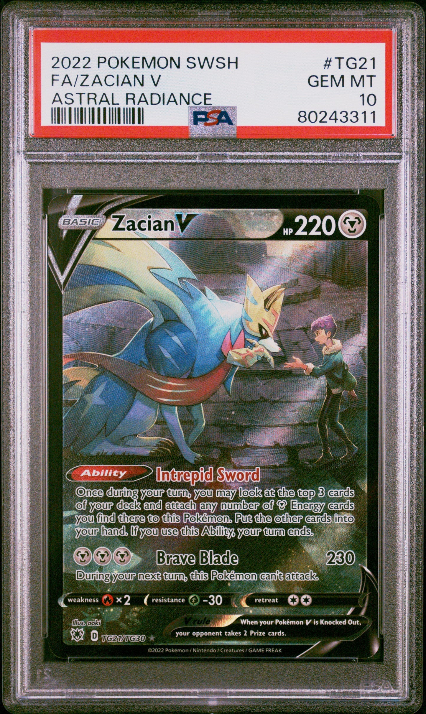 Zacian V PSA 10 2022 Sword & Shield Astral Radiance #TG21