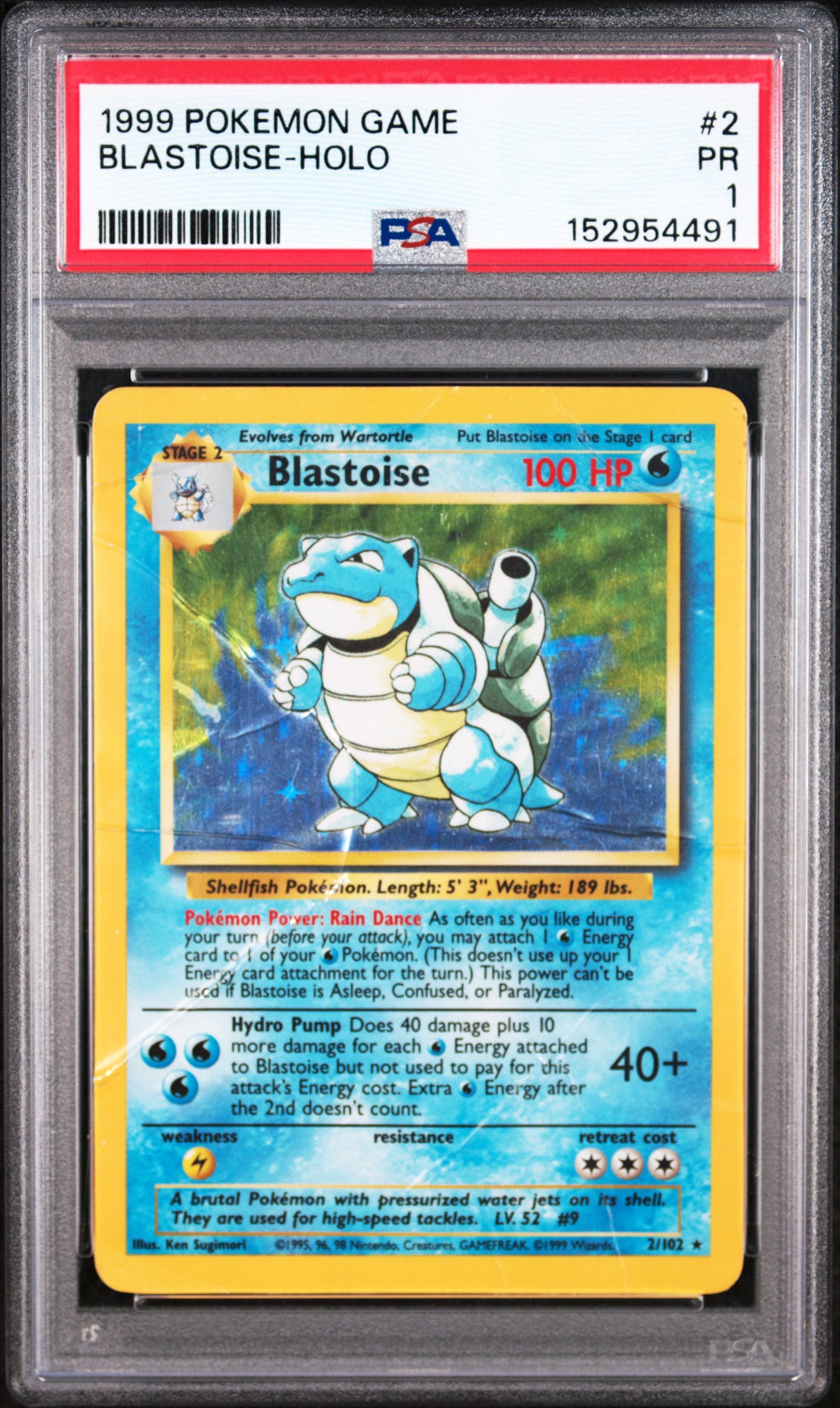 Blastoise Holo PSA 1 1999 Base Set #2