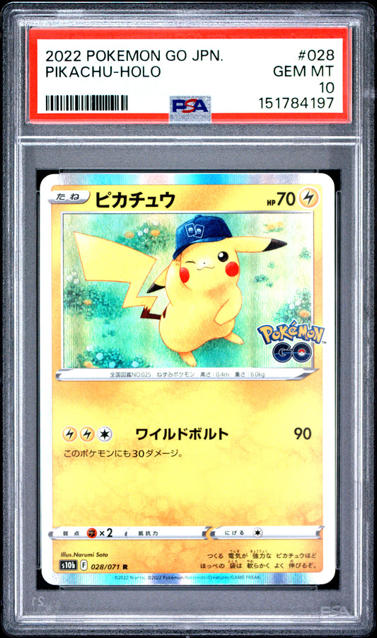 Pikachu Holo PSA 10 2022 Pokemon Go Japanese #028