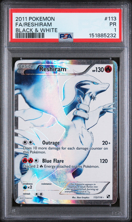 Reshiram PSA 1 2011 Pokemon Black & White #113