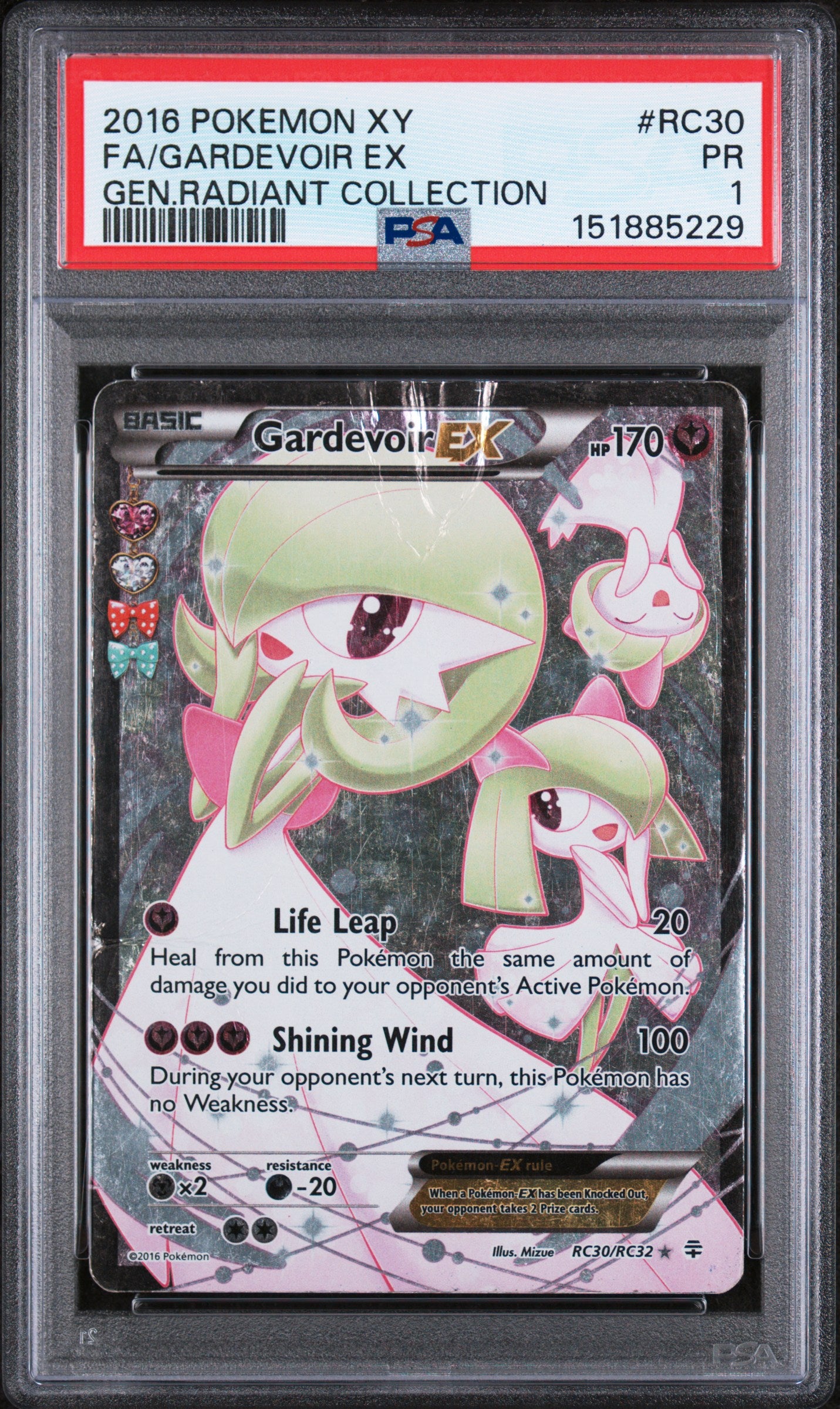 Gardevoir EX PSA 1 2016 Xy Generations Radiant Collection #RC30 OW POP