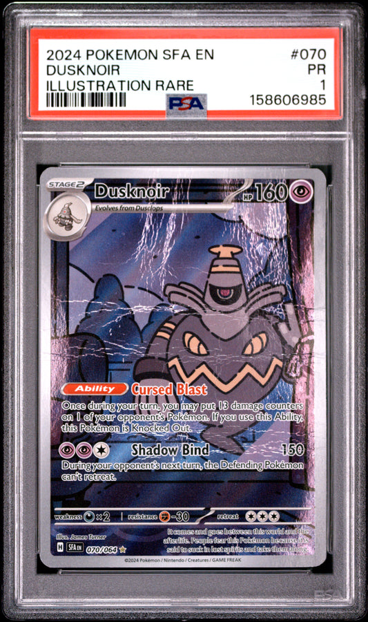 Dusknoir PSA 1 2024 Sfa En Shrouded Fable POP 1 #070