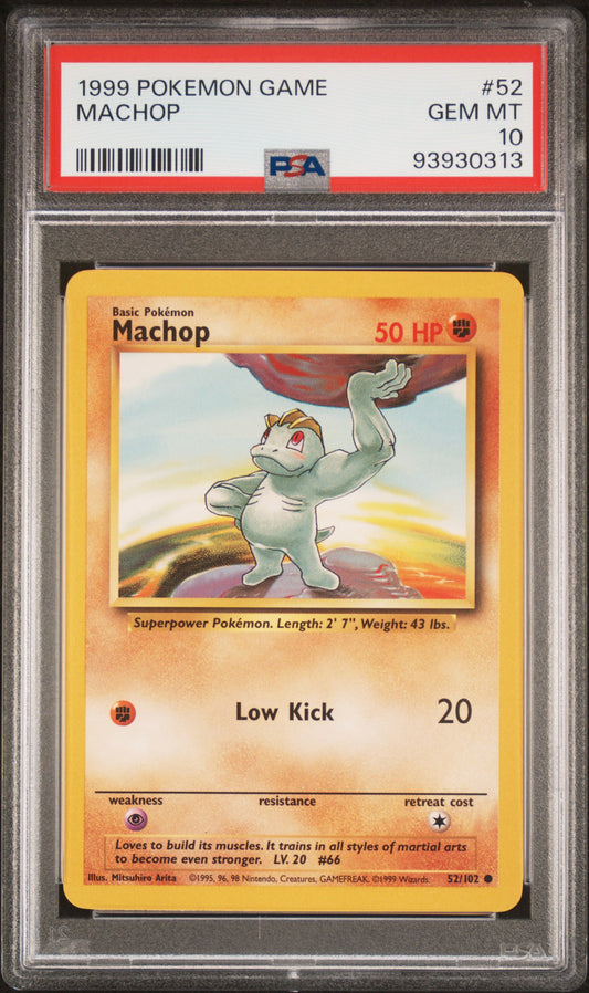 Machop PSA 10 1999 Pokemon Base Set #52