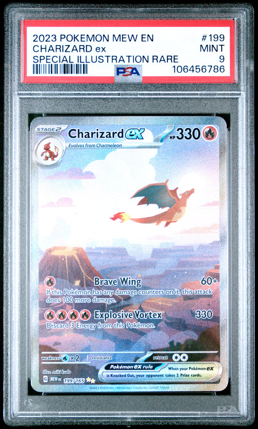 Charizard ex PSA 9 2023 MEW En 151 #199