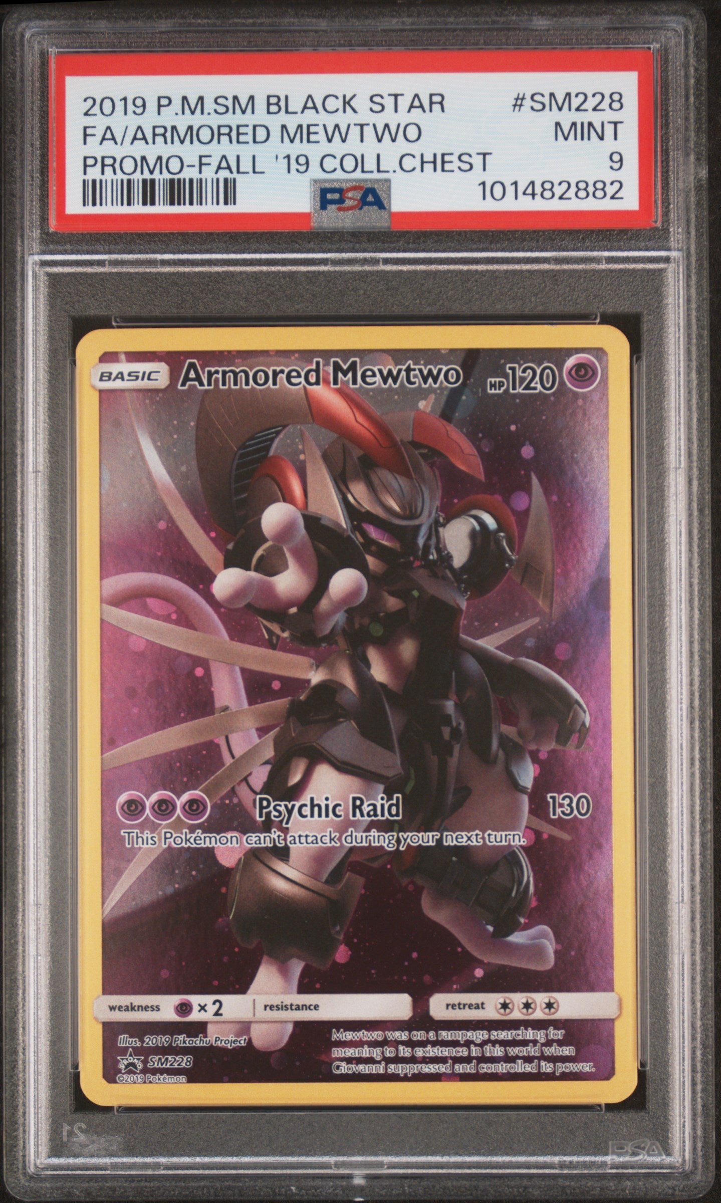 Armored Mewtwo PSA 9 2019 SM Black Star Promo #SM228