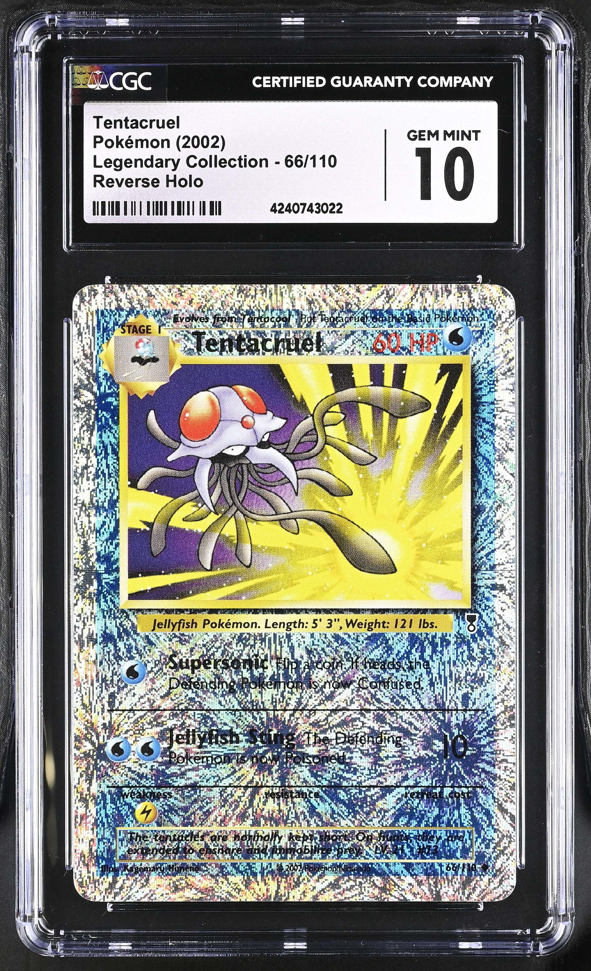 Tentacruel CGC 10 2002 Legendary Collection POP 15 #66/110