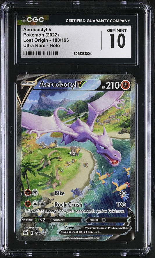 Aerodactyl V CGC 10 2022 Lost Origin POP 3 #180/196