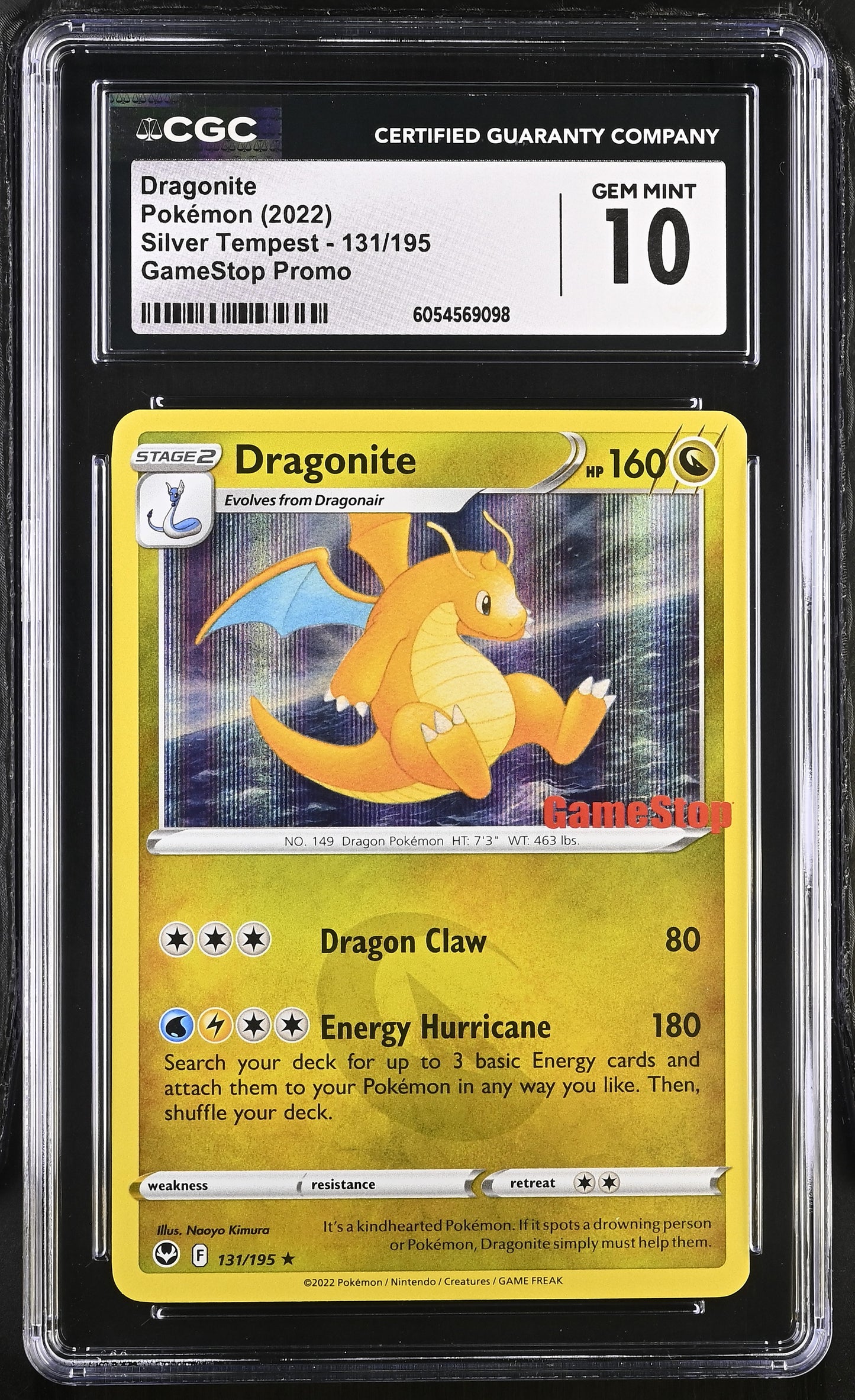 Dragonite CGC 10 2022 Silver Tempest #131/195