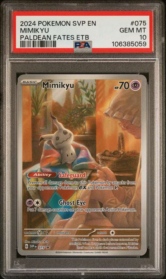 Mimikyu PSA 10 2024 Pokemon SVP Black Star Promo #075