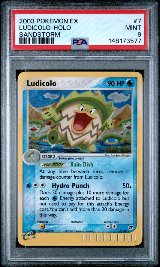 Ludicolo Holo PSA 9 2003 Pokemon EX Sandstorm E Reader #7