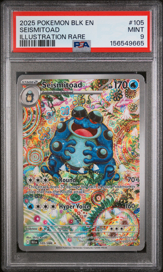Seismitoad PSA 9 2025 Pokemon Black Bolt #105