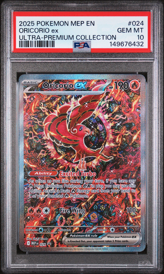 Oricorio ex PSA 10 2025 Pokemon Mep En Me Black Star Promo #024