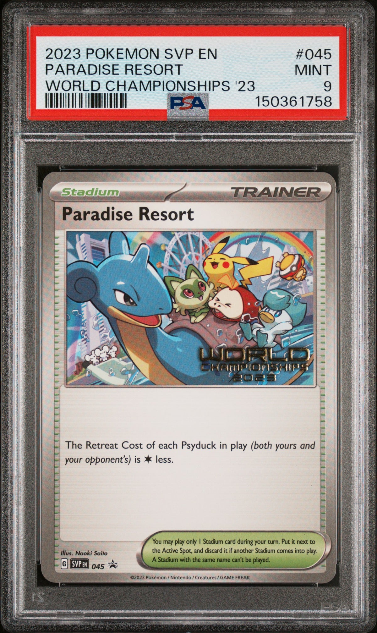 Paradise Resort World Championships PSA 9 2023 Pokemon SVP Black Star Promo #045