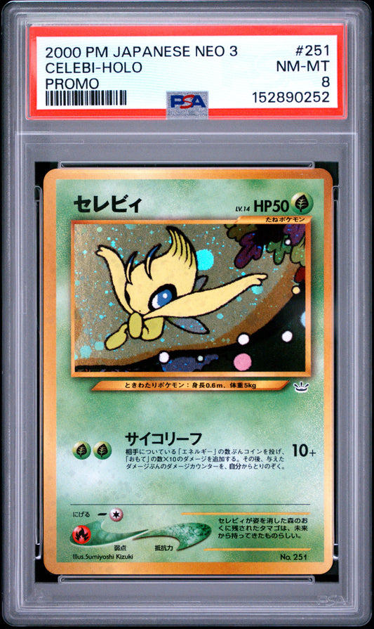 Celebi Holo Promo PSA 8 2000 Pokemon Japanese Neo 3 Promo #251