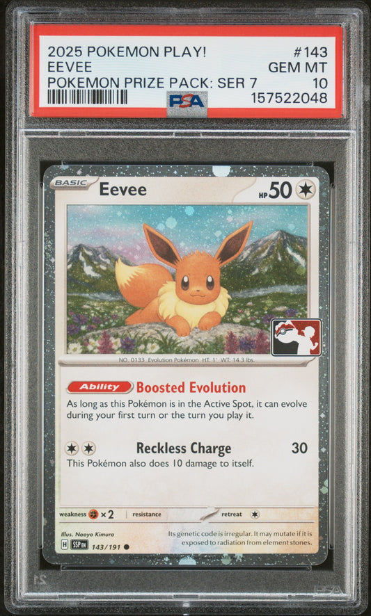 Eevee PSA 10 2025 Pokemon Play! Pokemon Prize Pack: Series 7 #143