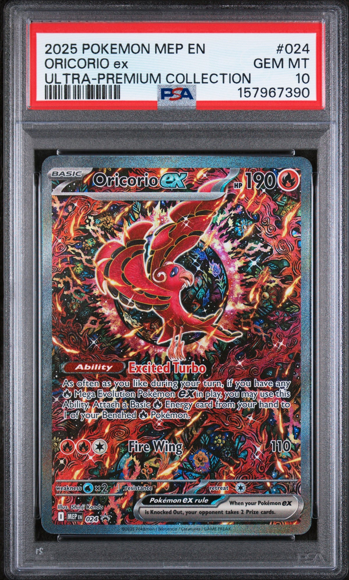 Oricorio ex PSA 10 2025 Pokemon Mep En Black Star Promo #024