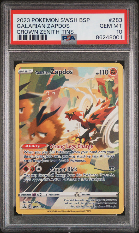 Galarian Zapdos PSA 10 2023 Pokemon SWSH Black Star Promo #283