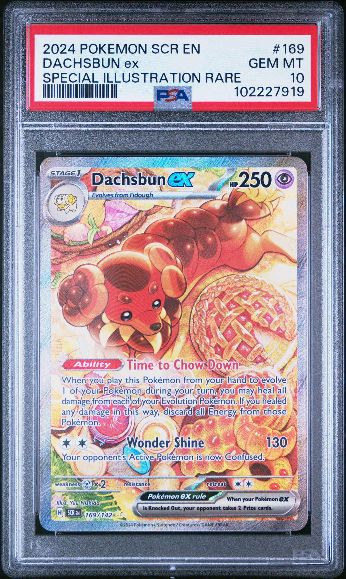Dachsbun ex PSA 10 2024 Pokemon SCR Stellar Crown #169