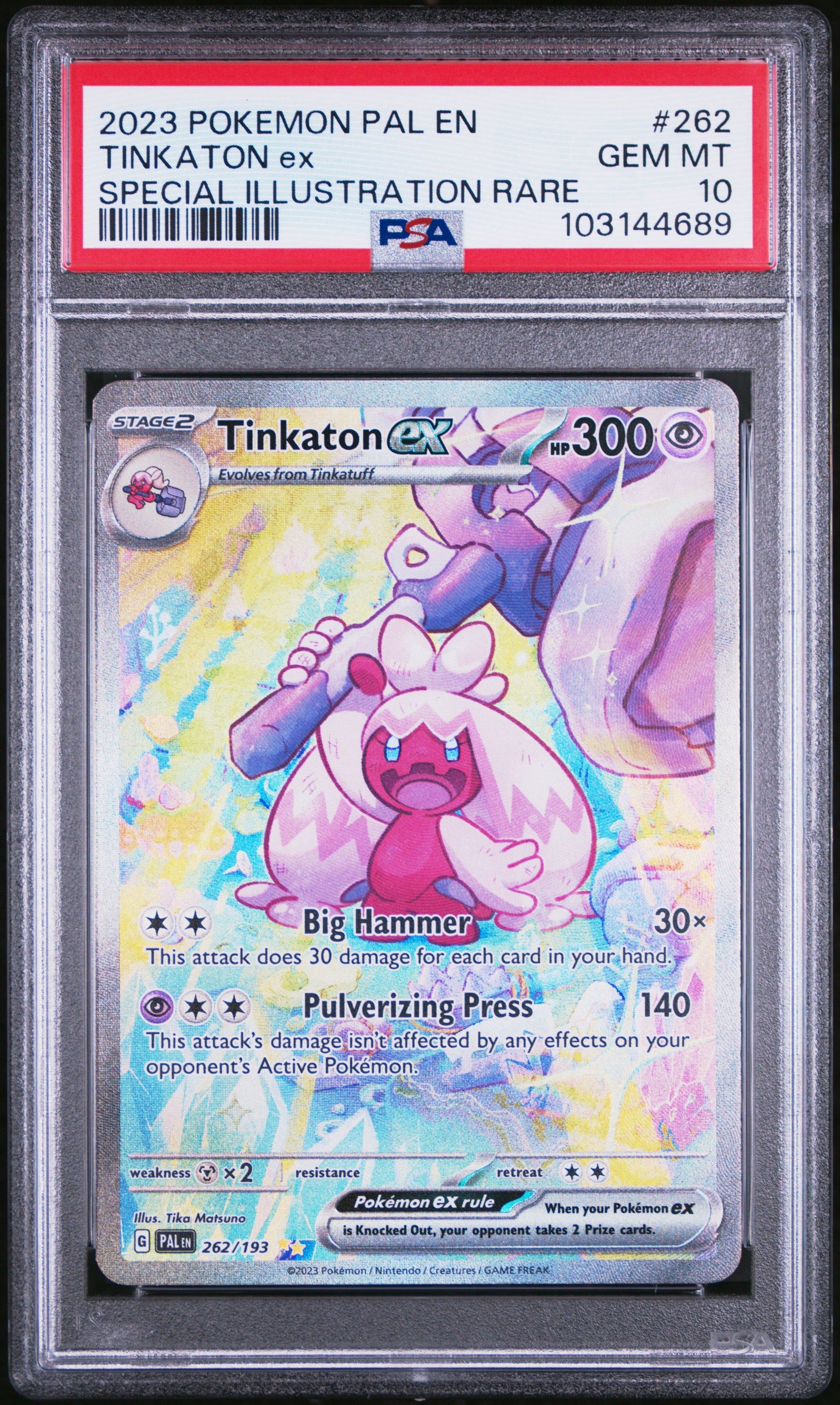 Tinkaton ex PSA 10 2023 Pokemon En Paldea Evolved #262