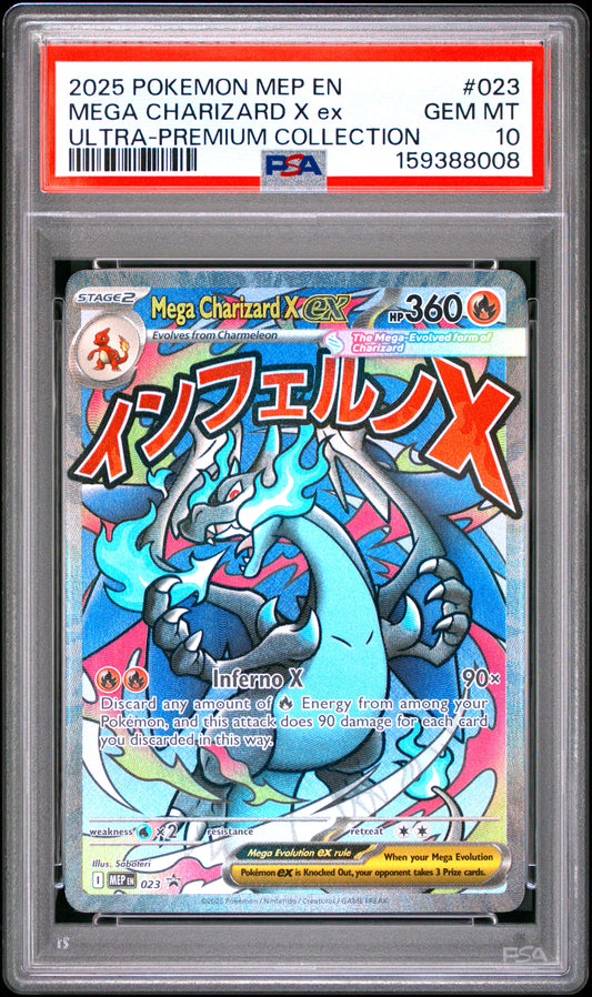 Mega Charizard X ex PSA 10 2025 Pokemon Black Star Promo #023