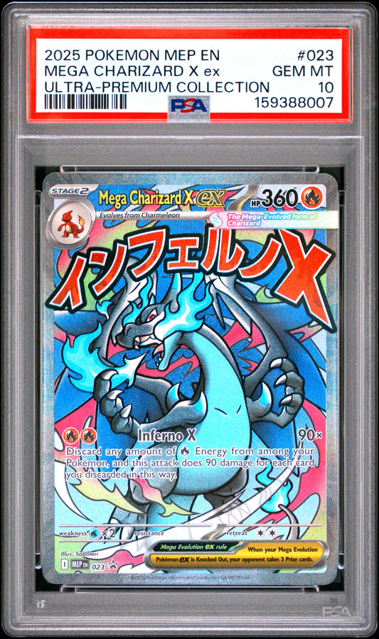 Mega Charizard X ex PSA 10 2025 Pokemon MEP Black Star Promo #023