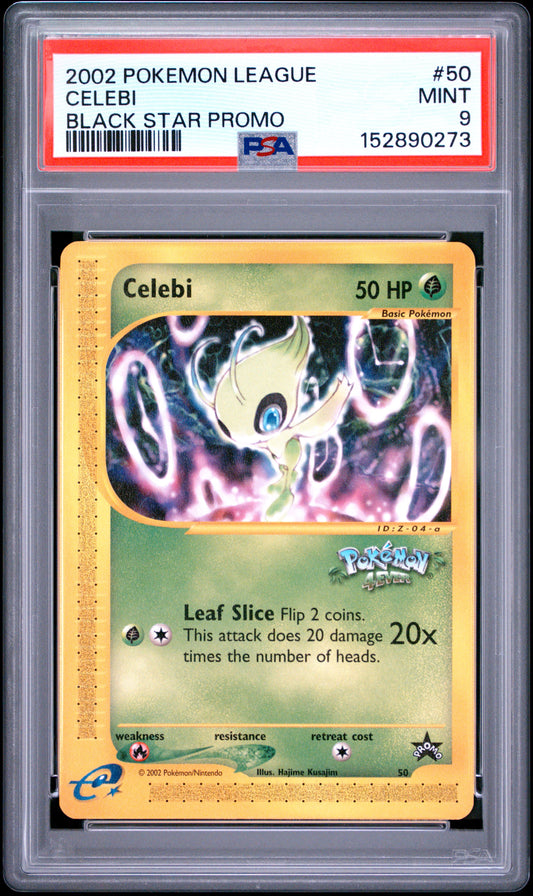 Celebi PSA 9 2002 Pokemon League Promo Black Star #50