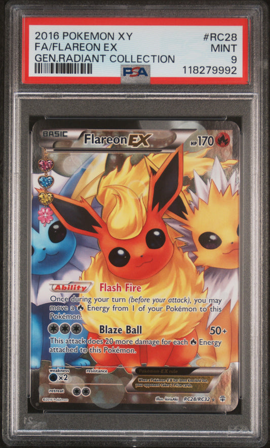 Flareon EX PSA 9 2016 Pokemon XY Generations Radiant Collection #RC28
