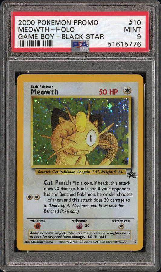 Meowth Holo Game Boy Promo PSA 9 2000 Pokemon Promo Black Star #10