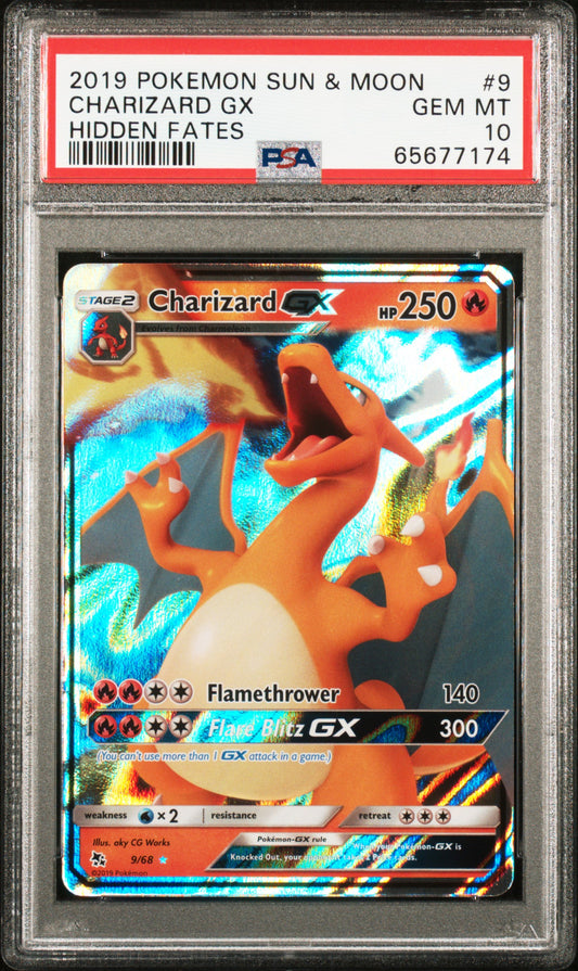 Charizard GX PSA 10 2019 Pokemon Sun & Moon Hidden Fates #9