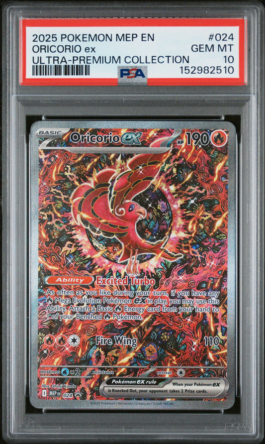 Oricorio ex PSA 10 2025 Pokemon Mep En Black Star Promo #024