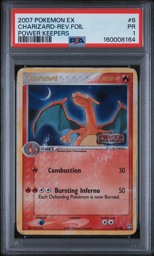 Charizard Reverse Holo PSA 1 2007 Pokemon ex Power Keepers #6