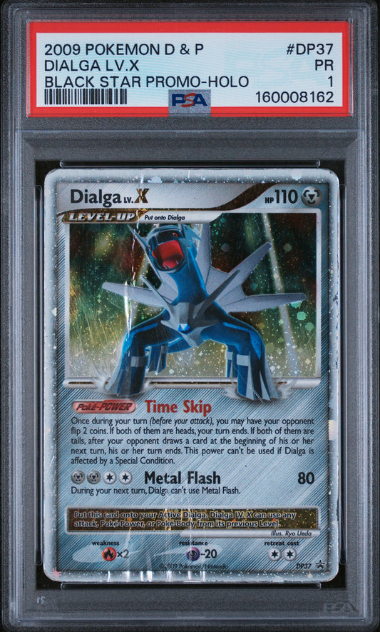 Dialga Lv. X Holo PSA 1 2009 Diamond & Pearl Black Star Promo #DP37 POP 23
